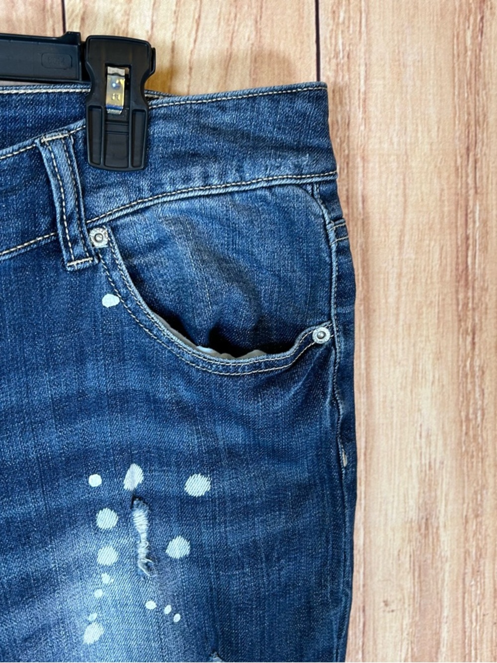 Maurices Womens Jeans Distressed Ripped Sz 18 XL mid Rise Stretch #235 - Picture 5 of 17